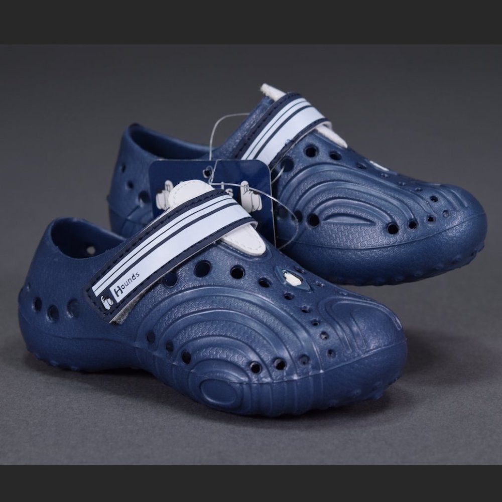 BOYS HOUNDS LIGHT WEIGHT KIDS ULTRALITE SHOES SLIP-ON BLUE/WHITE TODDLER, SZ 7/8